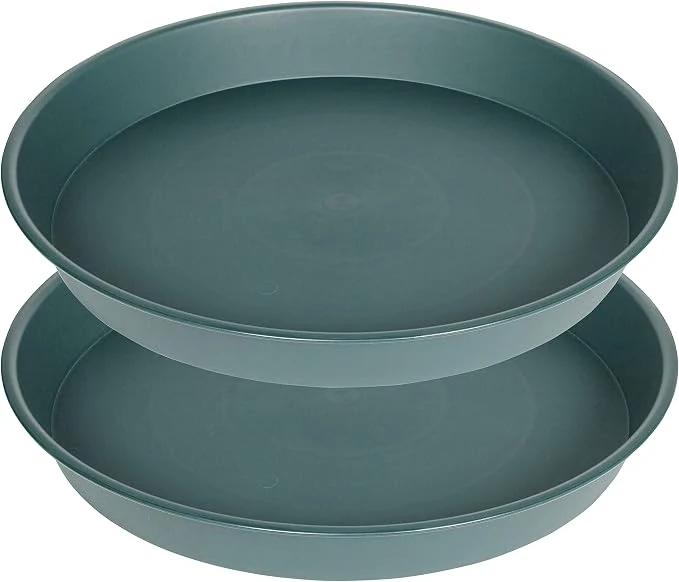 Reusable 2 Pack of 14 inch Plant Saucer 1.7 Depth Tray Large Deep Garden Plastic Secure