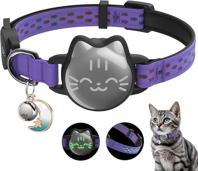 Casual Waterproof Airtag Cat Collar Breakaway Cat Airtag Collar Artisan