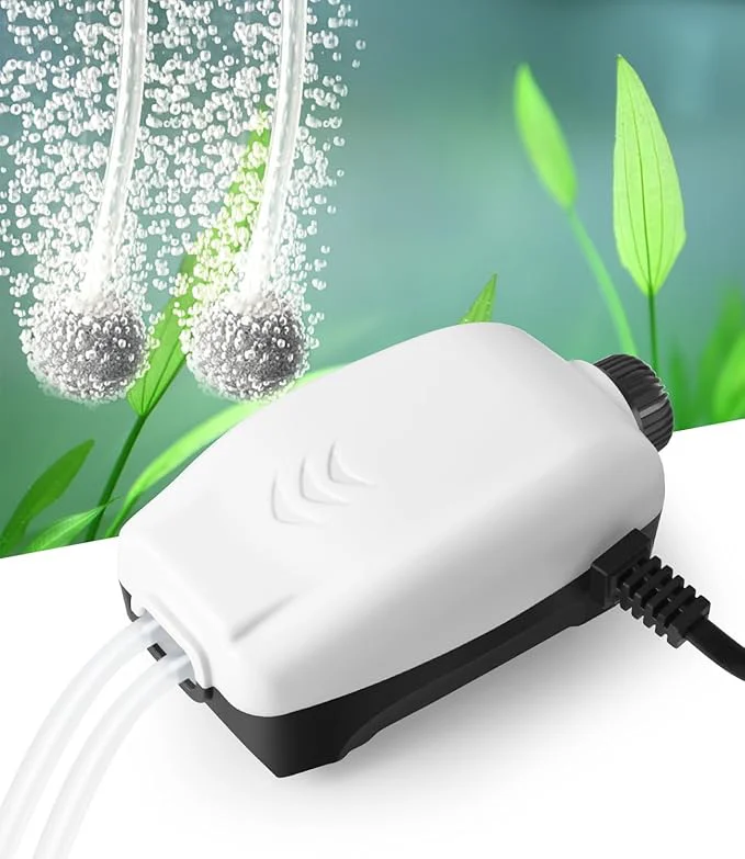 Relaxed HITOP 2W Nano Whisper Aquarium Air Pump 57GPH Adjustable Dual Outlet Fish Tank Sustainable