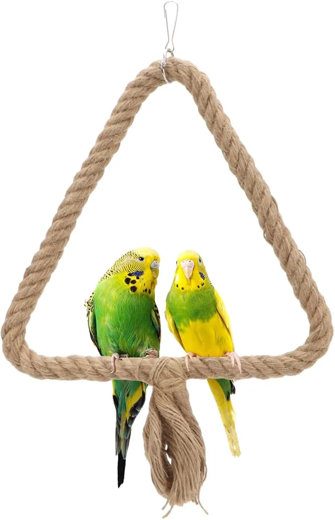Expertly Made Bird Rope Swing Toy Parrot Climbing Perch Stand Premium Material