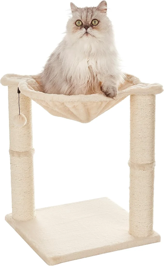 Durable Amazon Basics Cat Tower with Hammock Bed and Scratching Post Versatile