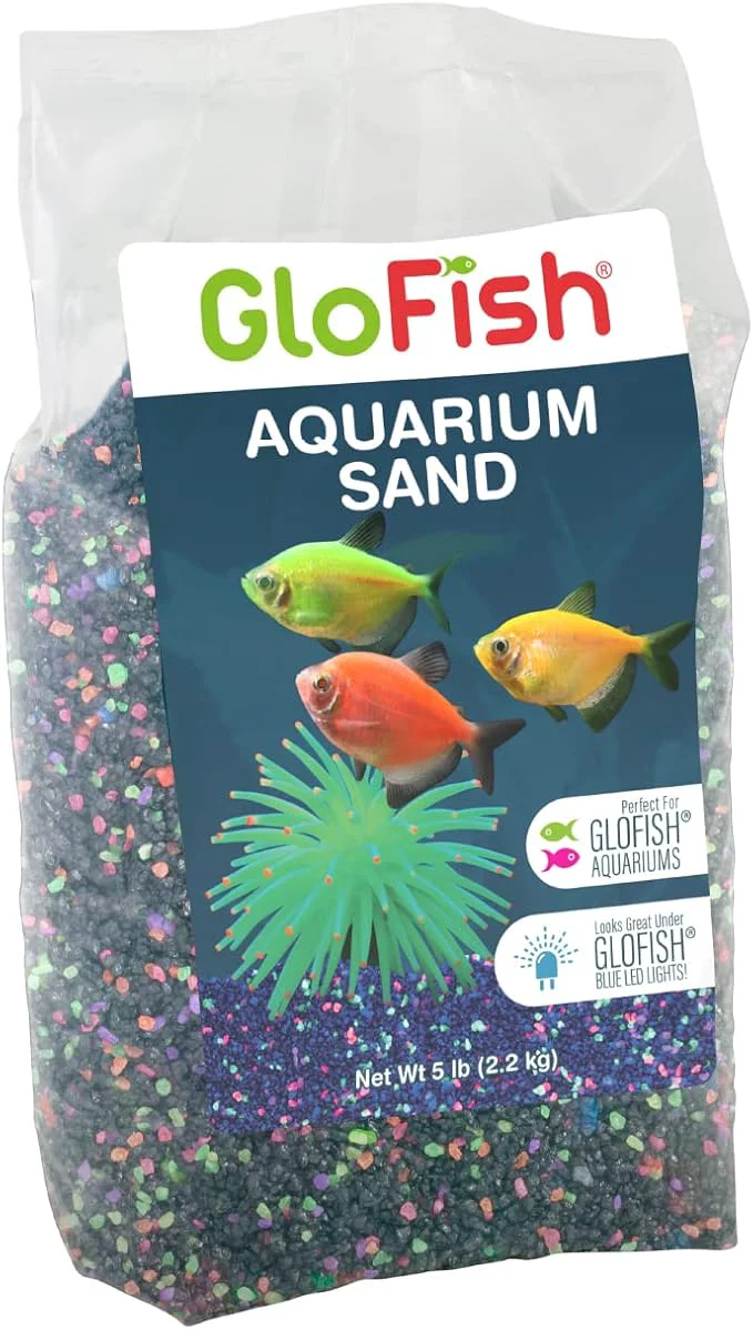 Clean GloFish Aquarium Sand 5 Pounds Complements Tanks and Décor High-Grade