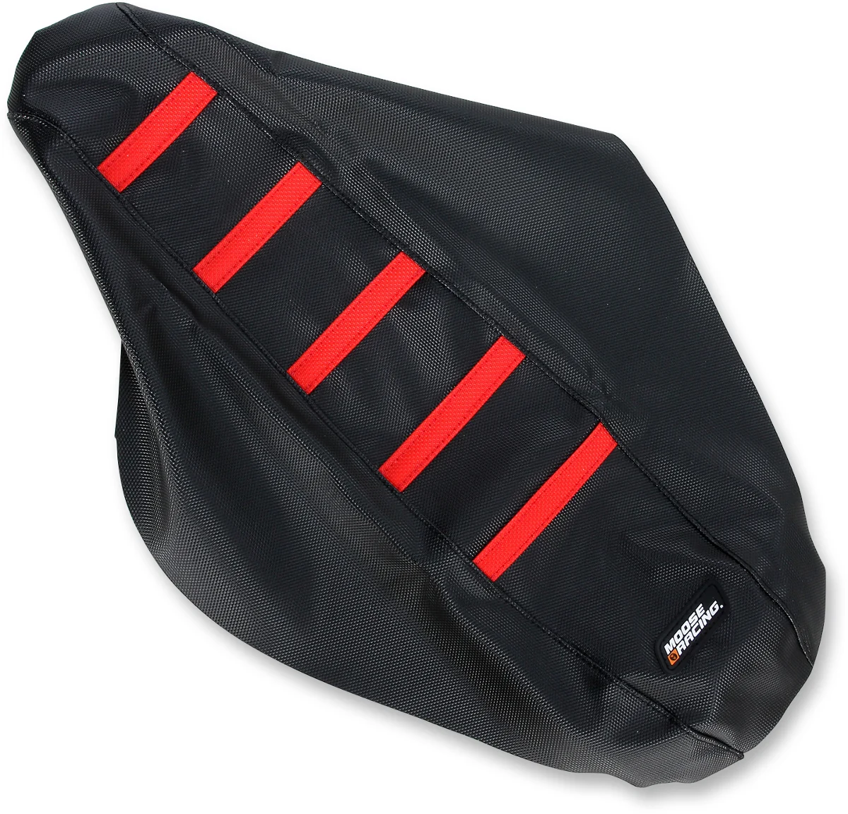 Practical MOOSE RACING Ribbed Seat Cover - Black Cover Red Ribs - Honda CRF15007-331RT Smooth