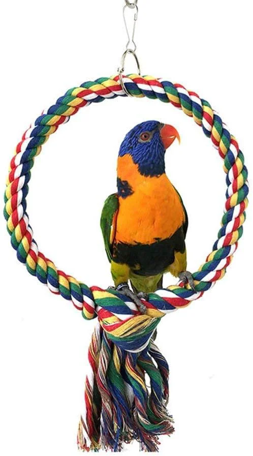 Luxury Litewoo Bird Swing Toy Colorful Cotton Rope Perches Sophisticated