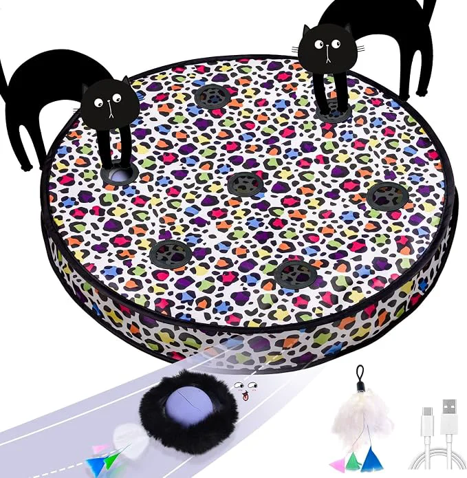Elegant ORSDA Cat Toys Interactive Activated Moving Ball in 7 Holes Mat Automatic Fine Crafted