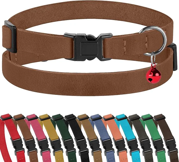 Responsible Muromto Breakaway Cat Collar Leather Soft Adjustable Pet Kitten Collars Minimalist