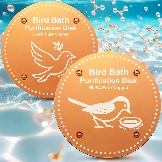 Effective Bird Bath Purification Disk Pure Copper Outside Winter Solar Power Birdbath Verified