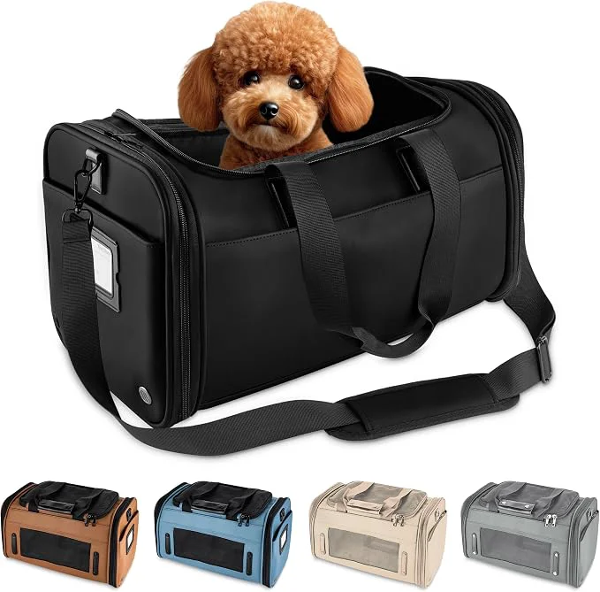 Optimized TSA Airline PU Leather Luxury Pet Carrier High-Grade