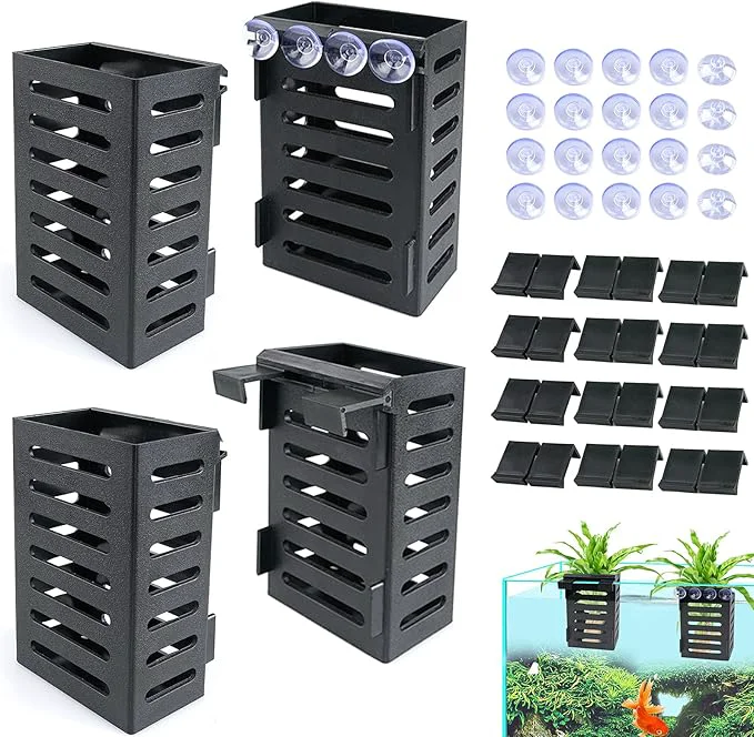Verified Aquarium Plant Holder 4 PCS Hanging Aquatic Plant Pot Easy-to-Use