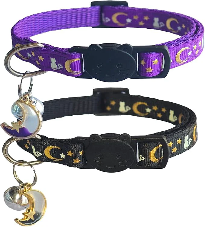 Versatile 2 Pack Breakaway Cat Collars Glow in Dark High-Performance