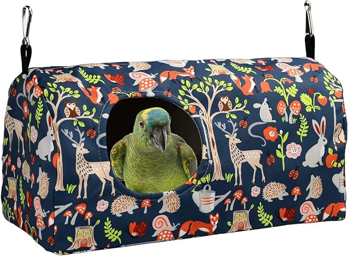 Luxury ShuRung Parrot Cockatiel Warm House Bird Nest Bed Winter Hanging Hammock Birds Long-Lasting