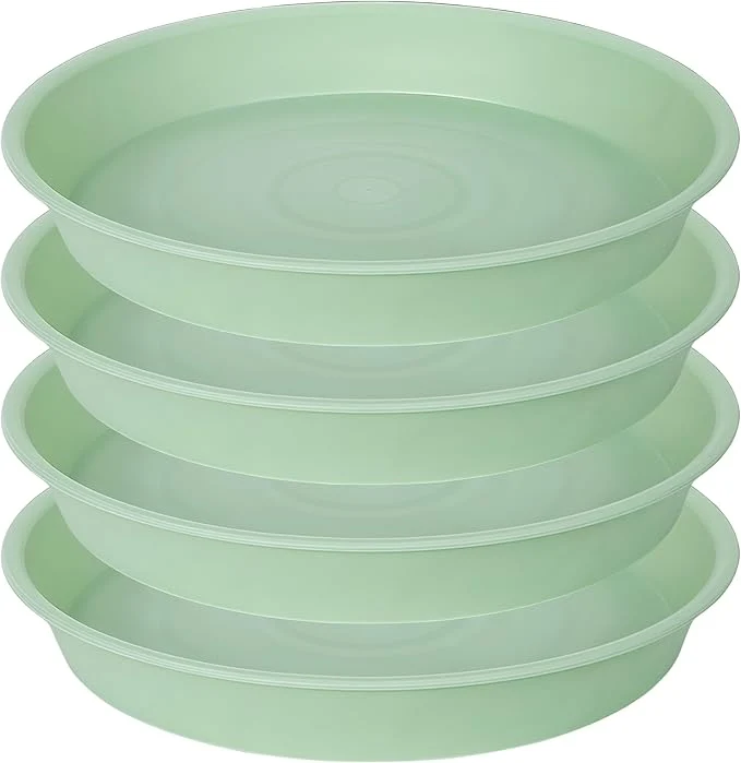 Effective 4 Pack of 14 inch Plant Saucers Bird Bath Bow Round Plastic Plant Saucer Tray Convenient