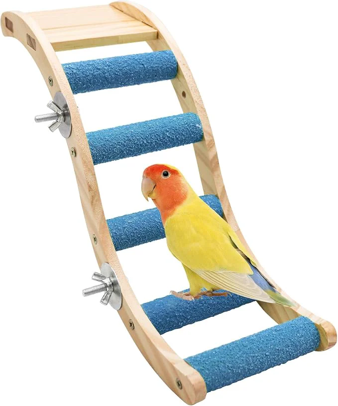 Artisan Bird Ladder Bridge Wooden Pet Parrot Hamster Climbing Ladder Toys Pet Bird Optimized