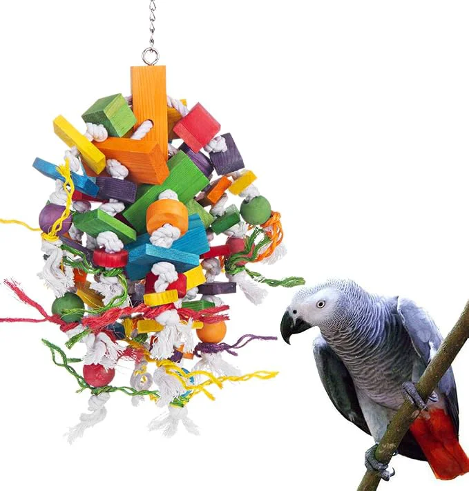 Sophisticated Bird Chewing Toy Large Medium Parrot Cage Bite Toys African Grey Macaws Crafted