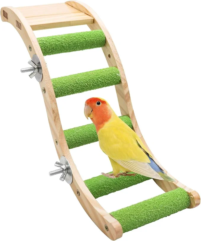 Specialty Bird Ladder Bridge Wooden Pet Parrot Hamster Climbing Ladder Toys Pet Bird Practical