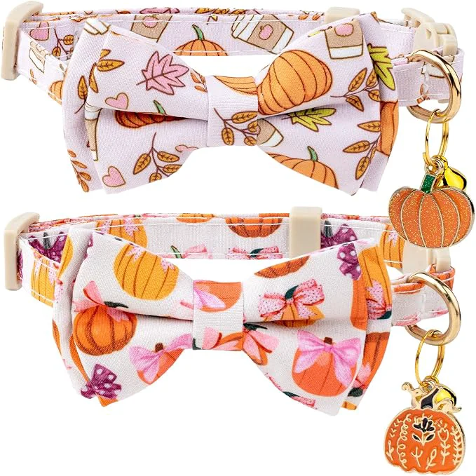 Efficient Faygarsle 2 Pack Fall Pumpkin Cat Collar Smart