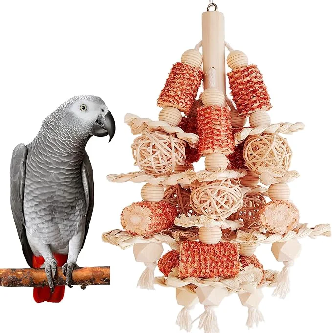 Crafted Bird Toys Natural Corn Stick Parrot Toys Hanging in Bird Cages，for Small and Official