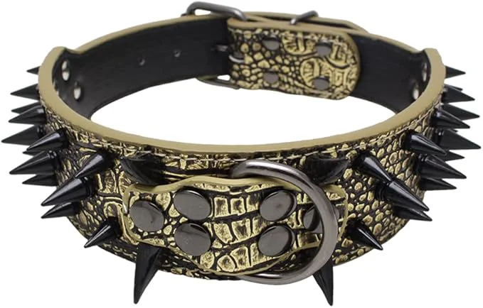 Sustainable Serijoars Spiked Studded Dog Collar PU Leather Dog Collar Adjustable Pet Exceptional