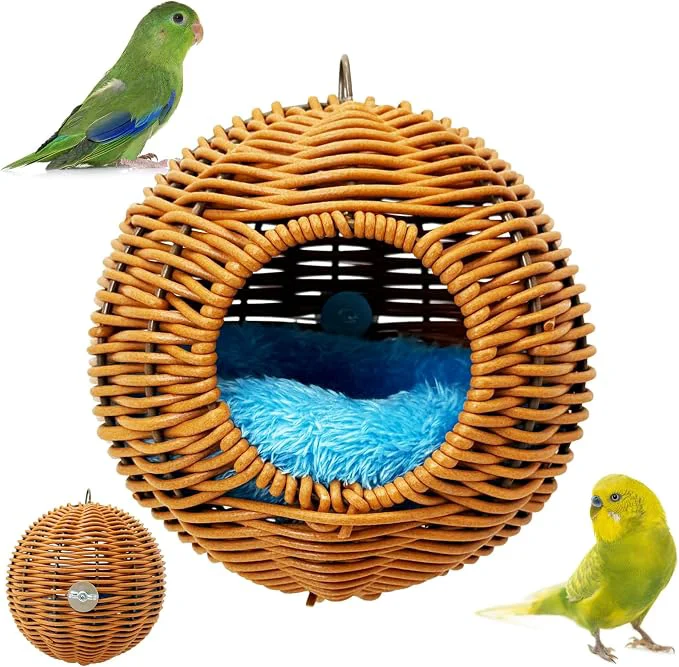 Trendy BNOSDM Rattan Bird Nest Parrot Nesting House Parakeet Nesting Soft Lovebird Genuine