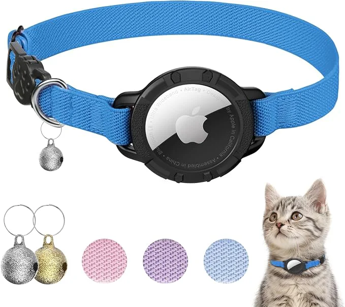 Excellent AirTag Cat Collars Stretchy Collar Natural