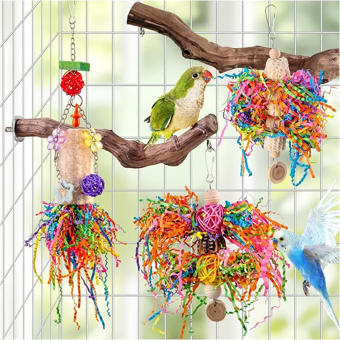Convenient Bird Toys Parakeet Foraging Toys Hanging Chewing Toys Crafted