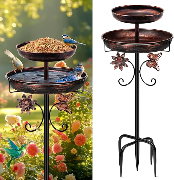 Elite Daoeny Bird Bath for Outside 42In Vintage standing Birdbaths for Outdoors Responsible