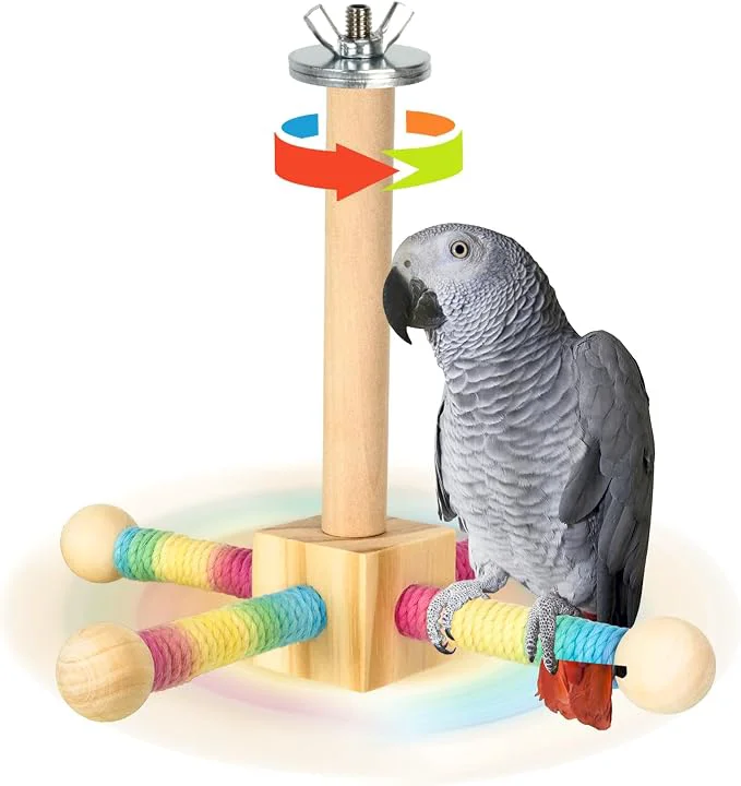 Elite Agape Bird Toy Parrot 360° Interactive Rotating Perch Bird Cage Accessories Excellent