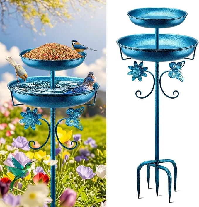 Advanced Daoeny Bird Bath for Outside 42In Vintage standing Birdbaths for Outdoors Responsible