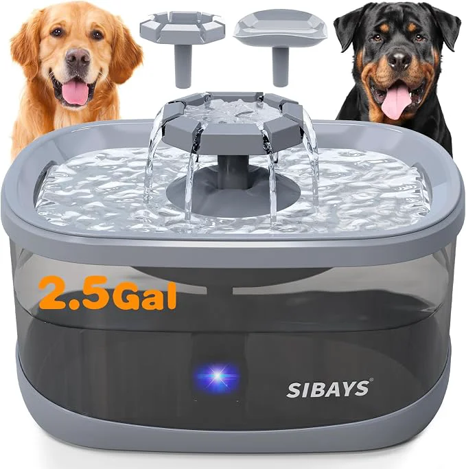 Fashionable SIBAYS 2.5Gal 9.5L Dog Water Fountain Fine