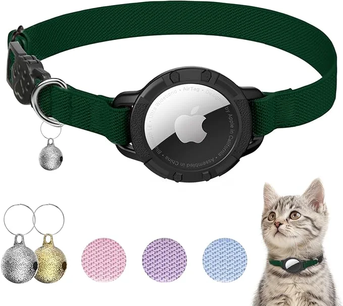 Carefully Designed AirTag Cat Collars Stretchy Collar Consistent