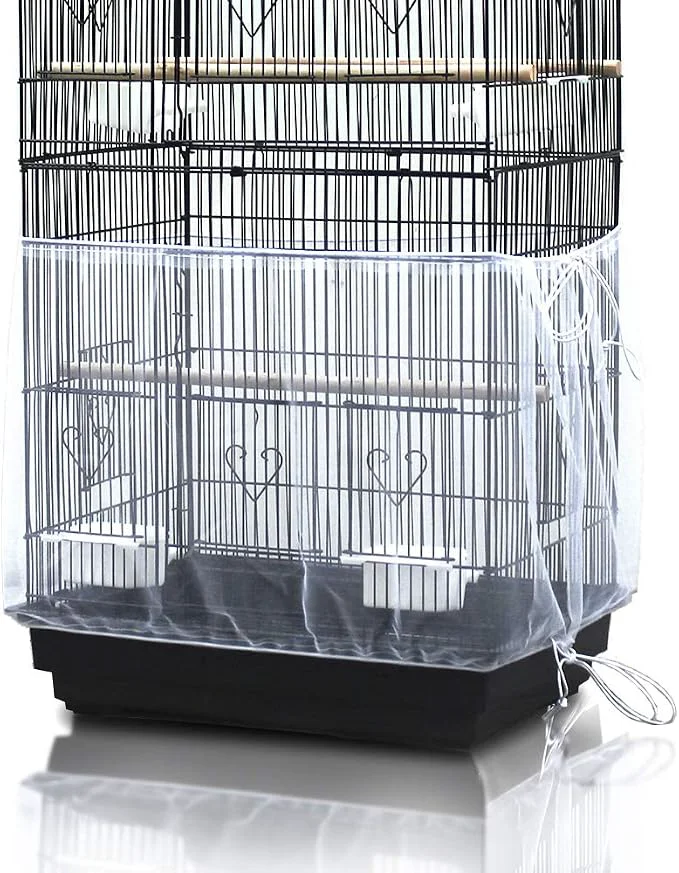 Convenient ASOCEA Bird Cage Seed Cather Universal Adjustable Birdcage Cover Skirt Nylon High-End