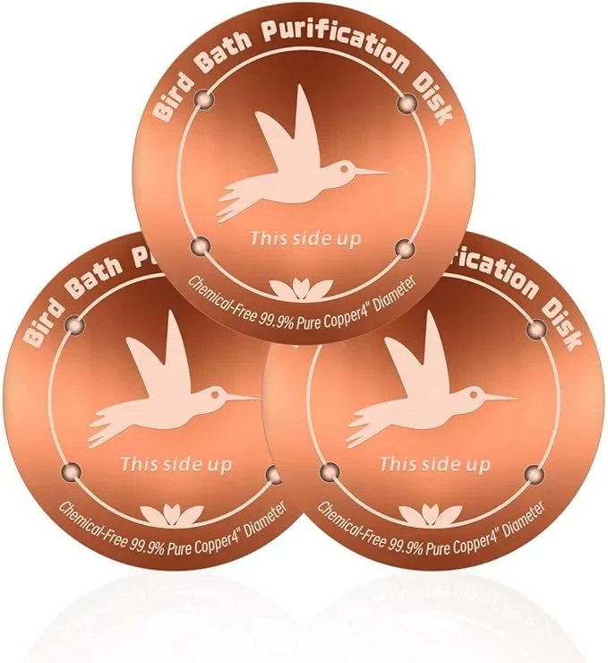 Natural 3PCS Pure Copper Bird Bath Purification Disk Premium Material
