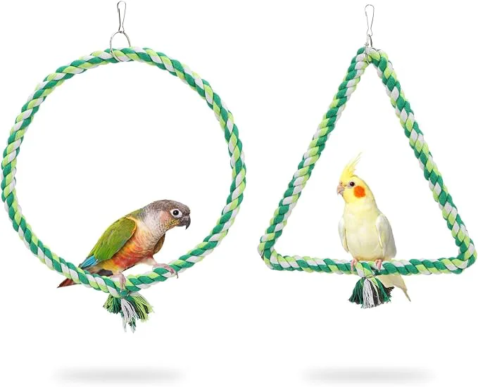 Crafted Wontee Bird Swing Bird Rope Perch Parrot Climbing Stand Pure