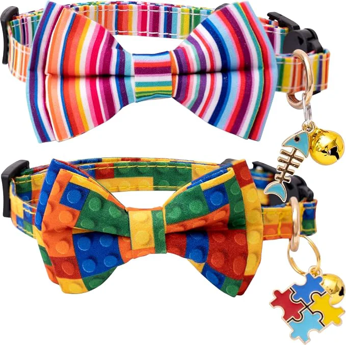 Sustainable Faygarsle 2 Pack Breakaway Bowtie Cat Collar Carefully Designed