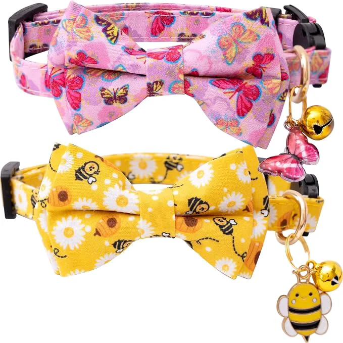 Top-Quality Faygarsle 2 Pack Breakaway Bowtie Cat Collar Expertly Made