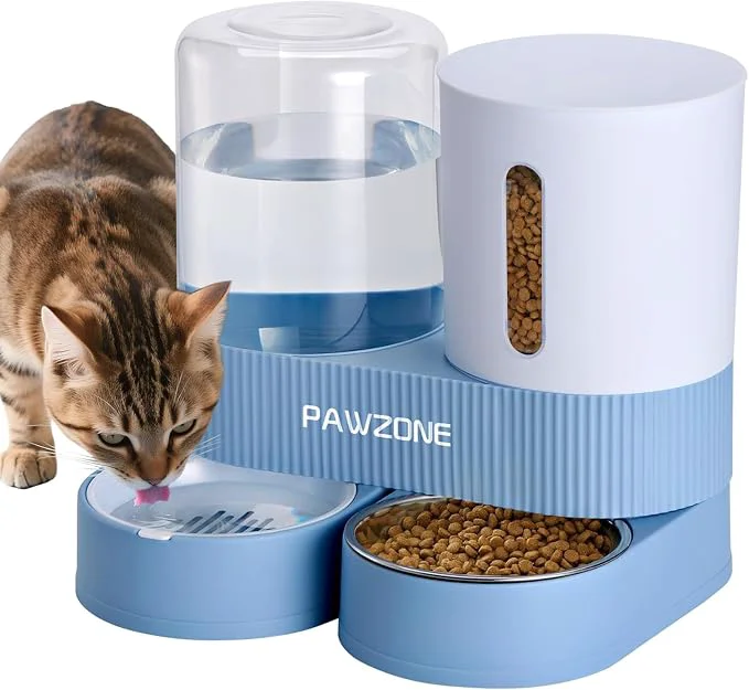 Classic 2 Pack Automatic Cat Feeder Stainless Steel Water Dispenser Gravity Food Feeder Unique