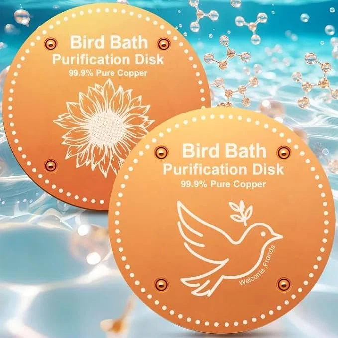 Traditional Bird Bath Purification Disk Pure Copper Outdoor Winter Solar Power Birdbath Solid
