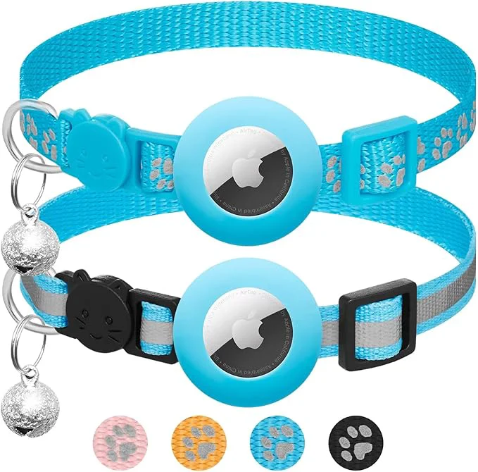 Clean 2 Pack Airtag Cat Collar Breakaway Certified