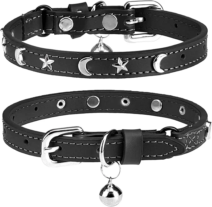 Trendy Leather Cat Collars for Boy Girl Cats Consistent