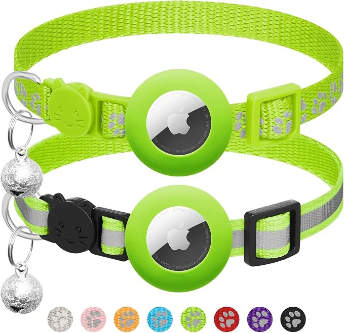 Eco-Friendly 2 Pack Airtag Cat Collar Breakaway Crafted