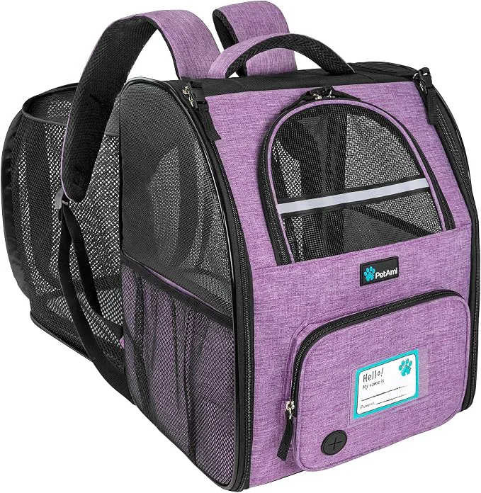 Innovative PetAmi Dog Cat Backpack Carrier Expandable Pet Carrier Backpack Enhanced