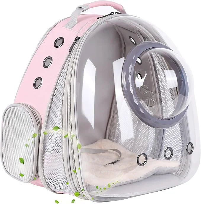 Casual Cat Backpack Carrier Space Capsule Astronaut Clear Bubble Front Extension to First-Class