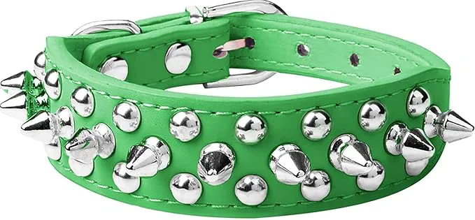 Advanced Spiked Dog Collar Soft Pu Leather Mushrooms Rivet Spike Studded Puppy Easy-to-Use