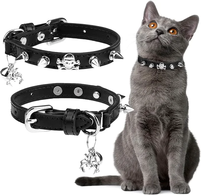 Responsible EXPAWLORER Leather Cat Collar for Girl Boy- Adjustable Pet Collar Flexible