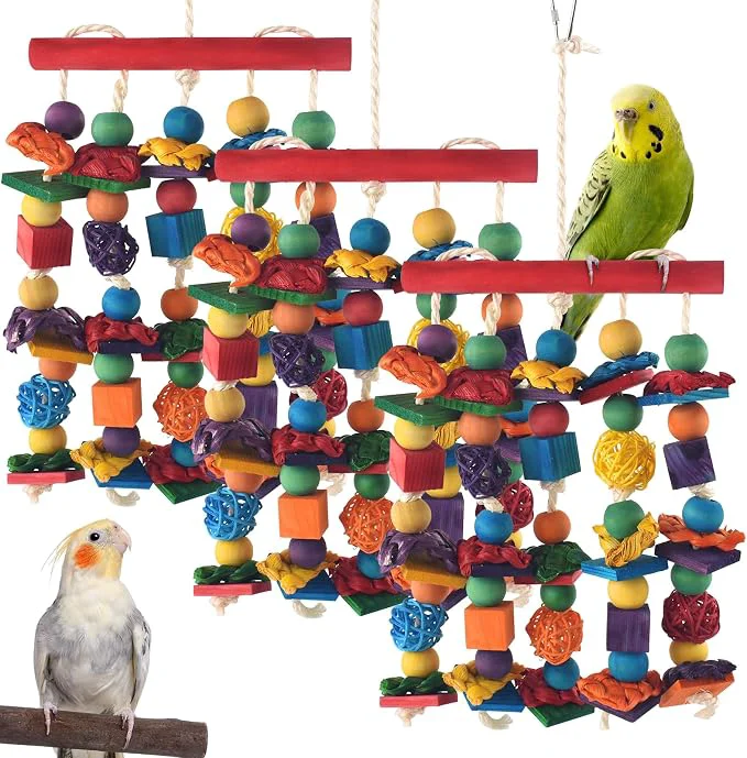 Fine Crafted Bird Toys for Medium Small Cockatoos Budgie Lovebird Cockatiel Conure Easy-to-Use