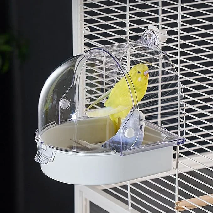Original Hanging Brid Bath with Feeder for Cage 3 in 1 Multifunction Bird Powerful
