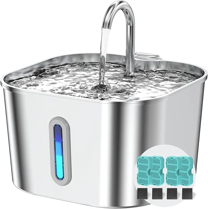 Comfortable Cat Water Fountain Stainless Steel Natural