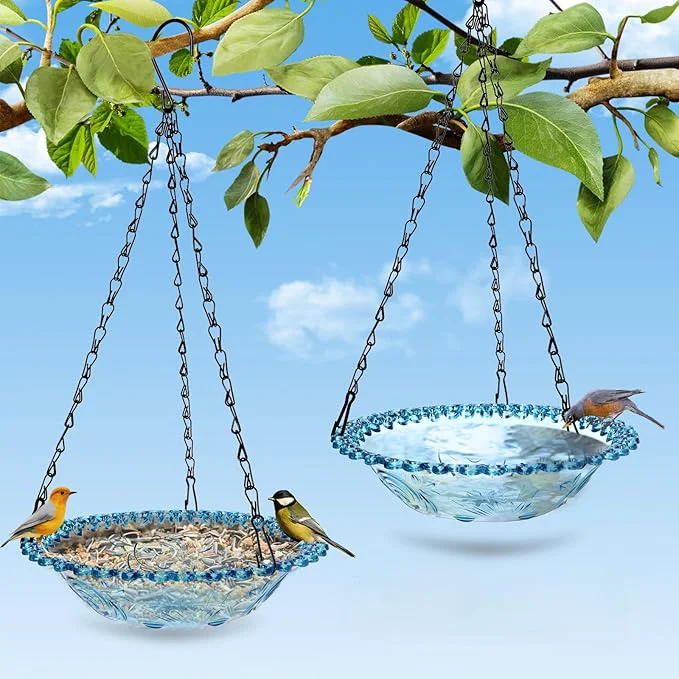 Optimized 2 Pack Hanging Bird Baths Hanging Bird Feeders Innovative
