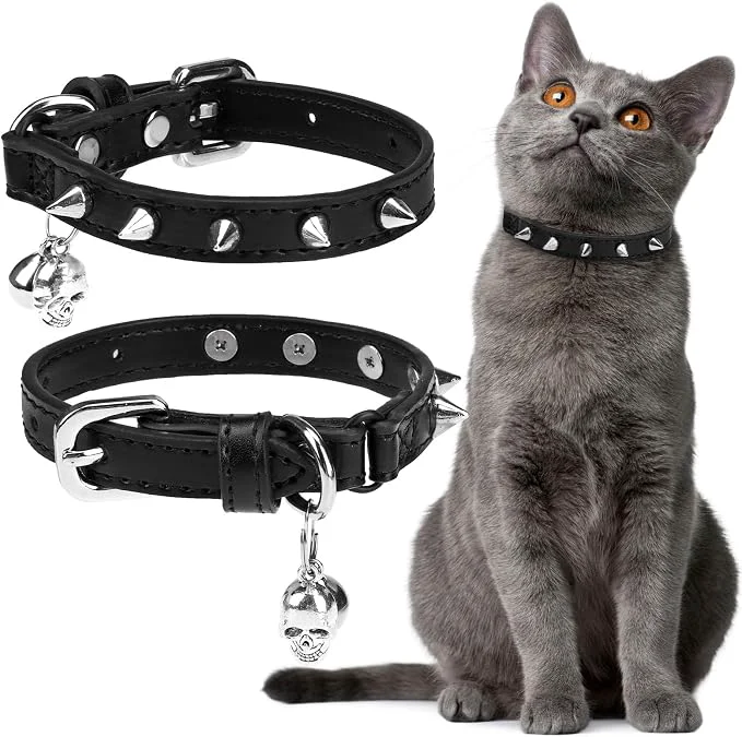 Trusted EXPAWLORER Leather Cat Collar for Girl Boy- Adjustable Pet Collar Fast