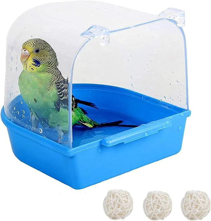 Specialty Tfwadmx Bird Cage Bath Parrot Bath Box Accessory Supplies Hanging Bathing Tub Lightweight